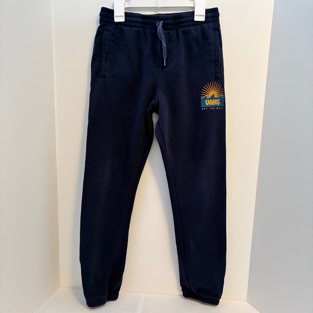 Vans Off The Wall Boy's Navy Blue Joggers Sweatpants Size Small
